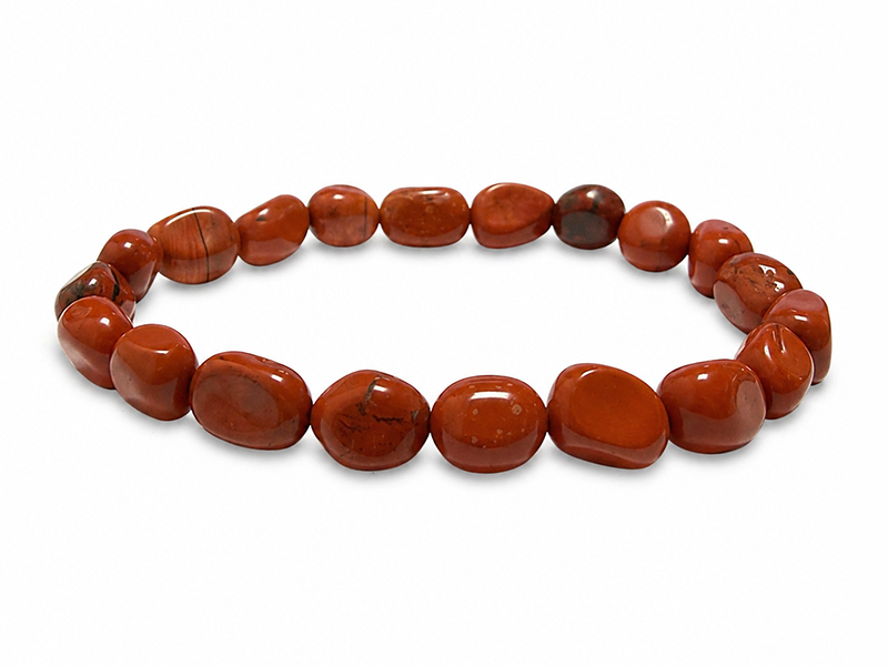incenso ad Bracciale in pietre burattate di Diaspro Rosso A 5-8mm