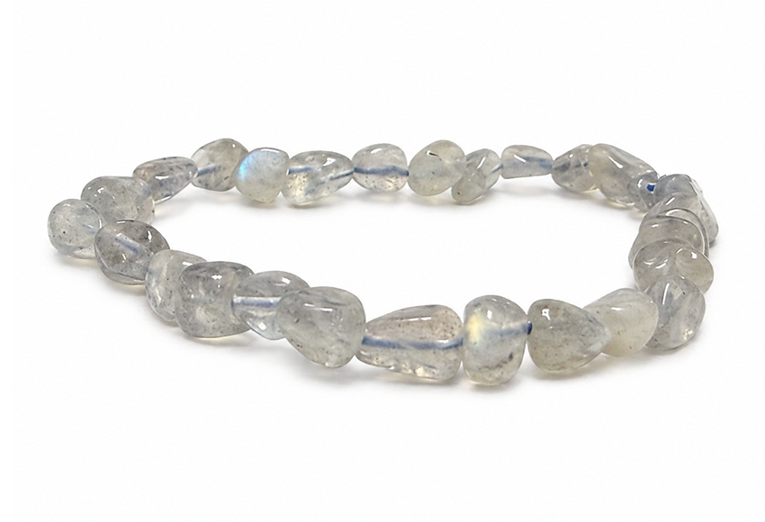 Bracciale in pietre burattate di Labradorite AA 5-8mm