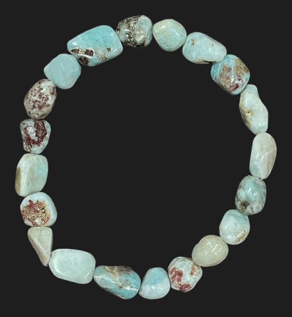 Bracciale di Larimar pietre rotolate