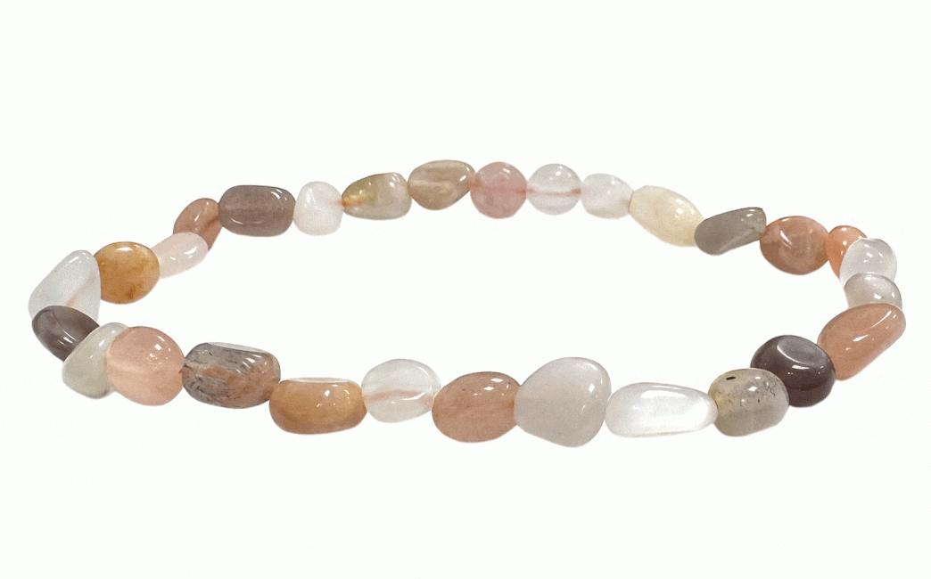 incenso ad Bracciale A Bracciale in pietra di luna multicolor pietre burattate