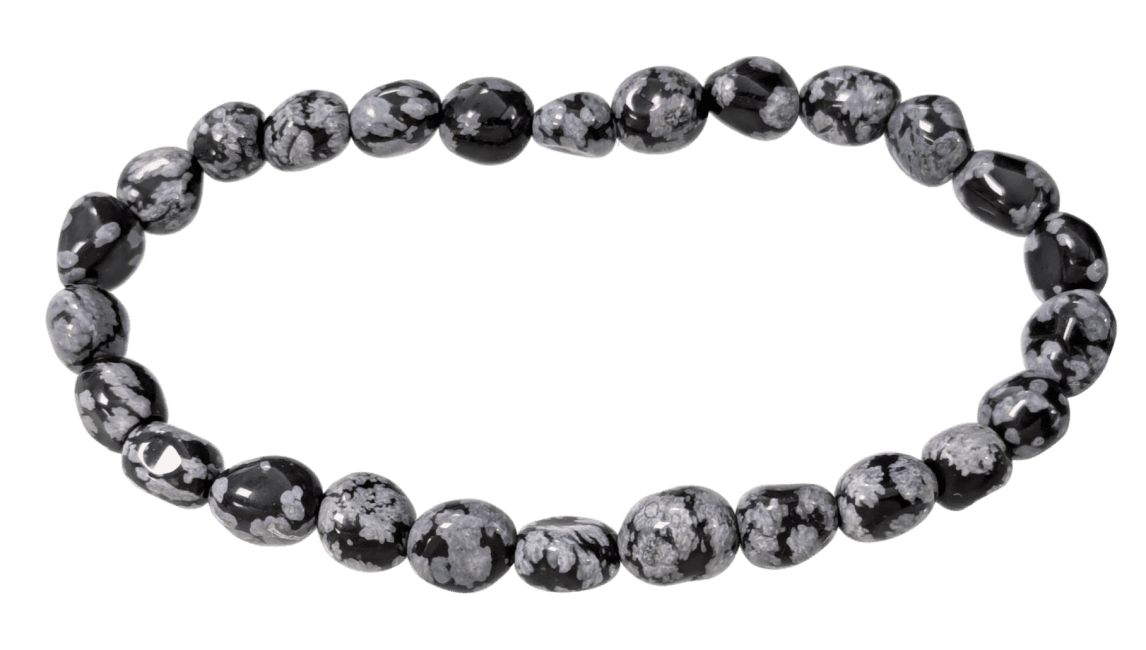 incenso ad Bracciale di Ossidiana fiocco di neve pietre rotolate