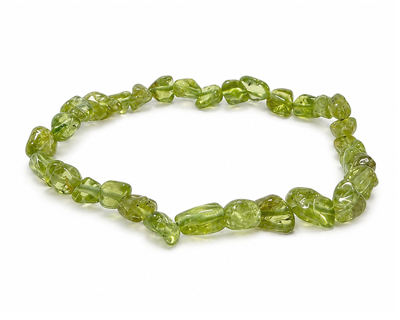 incenso ad Bracciale in pietre burattate di Peridoto A+ 6-8mm