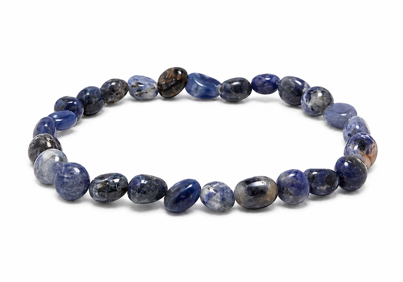 incenso ad Bracciale in pietre burattate di Sodalite A 5-8mm