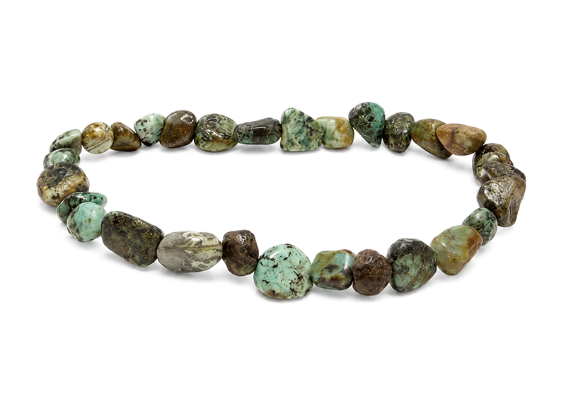 incenso ad Bracciale Pietre Levigate in Turchese Africana AB 5-8mm