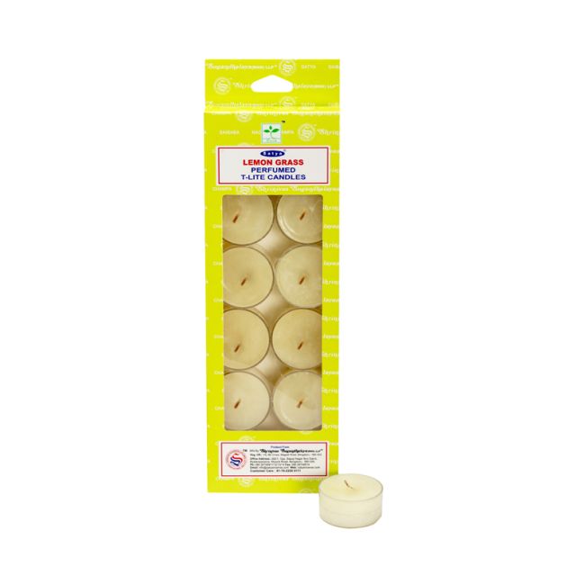 Set di 12 candele profumate al lumino Satya Lemon Grass