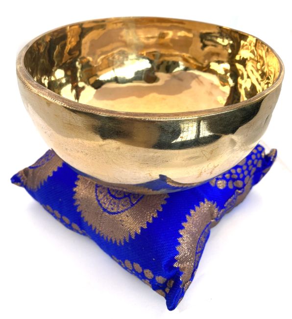 Cuscino quadrato blu per campana tibetana 15 cm
