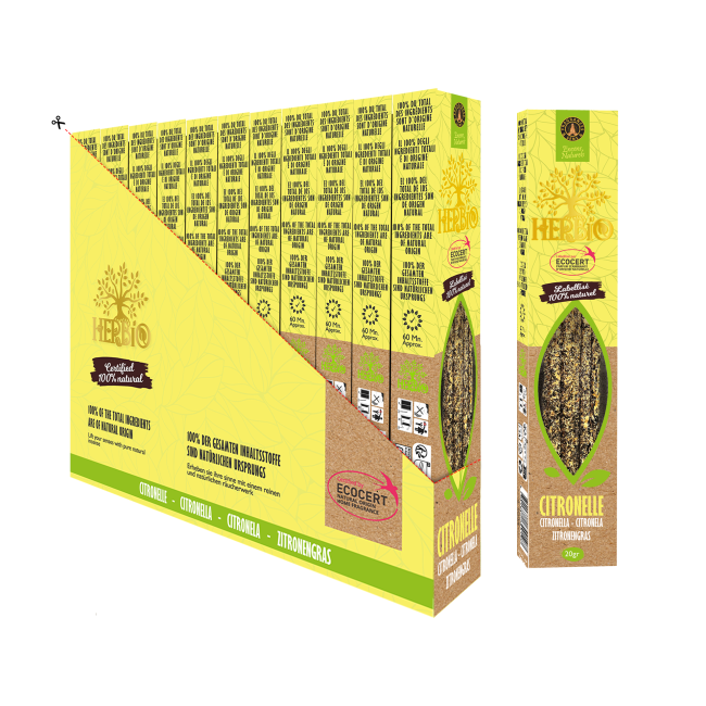 Smudge Incense Ecocert Herbio Citronella 20g