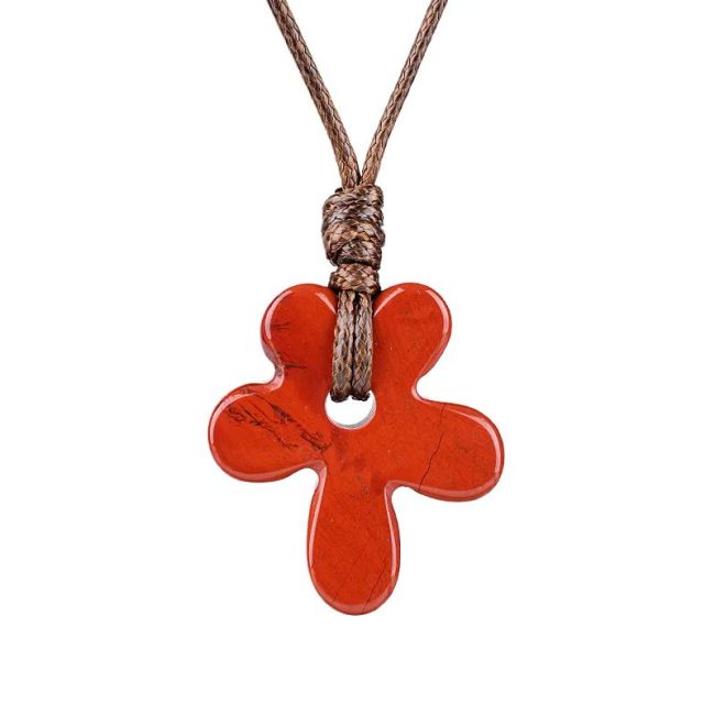 incenso ad Collana con fiore di diaspro rosso
