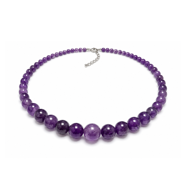 incenso ad Collana Graduata in Ametista A+ Perle 4-12mm 50cm