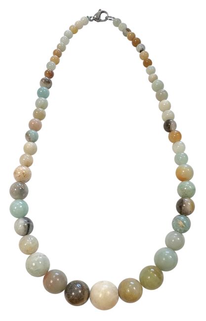 Collana a goccia con perline multicolori amazzonite 6-14 mm 45 cm