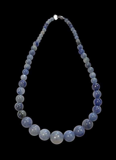 Collana di perle di avventurina blu A 6-14 mm 45 cm