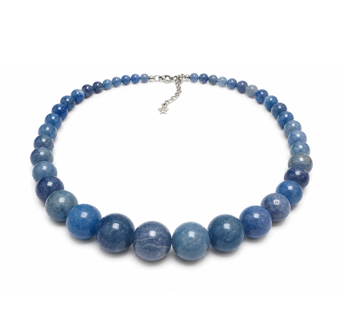 incenso ad Collana Graduata in Avventurina Blu A Perle 4-12mm 50cm