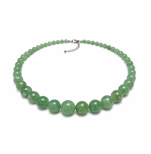 Collana Graduata in Avventurina Verde A Perle 4-12mm 50cm