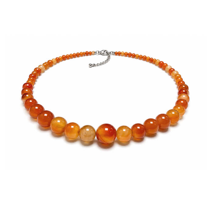 incenso ad Collana Graduata in Corniola A Perle 4-12mm 50cm