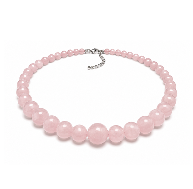 incenso ad Collana Graduata in Quarzo Rosa A Perle 4-12mm 50cm