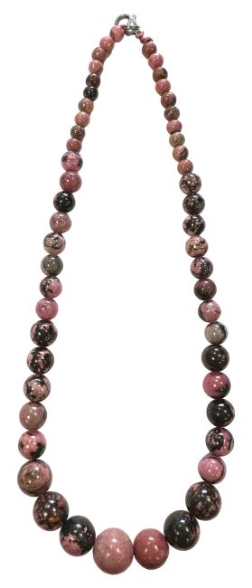 Collana in rodonite A con perline a goccia 6-14 mm 45 cm