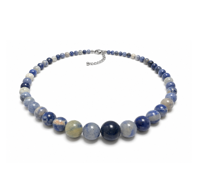 incenso ad Collana Graduata in Sodalite AB Perle 6-14mm 50cm