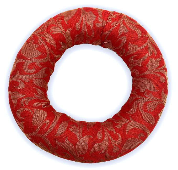 Cuscino rotondo rosso per campana tibetana 15 cm