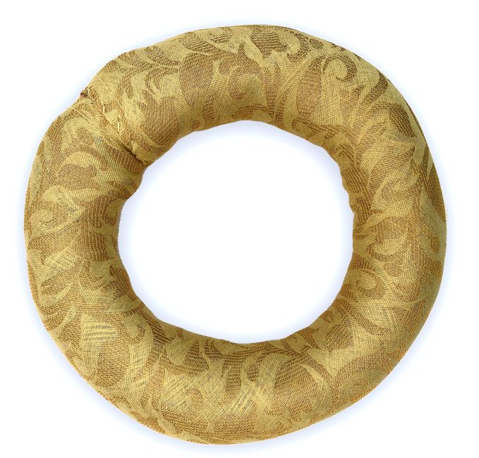 Cuscino rotondo dorato per campana tibetana 15 cm