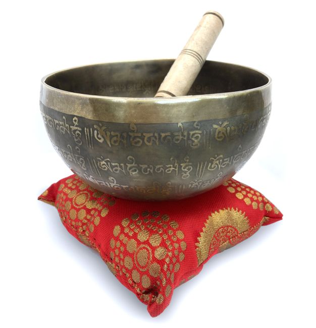 Cuscino quadrato rosso per campana tibetana 15 cm