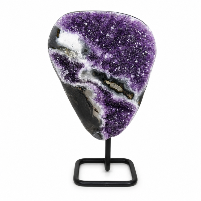 incenso ad Geode di ametista brasiliana A su base, 2,3 kg