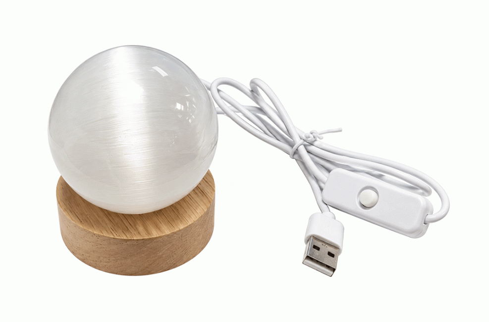 incenso ad Set di 6 Sfere di Selenite da 6 cm con Basi LED Multicolore USB|it