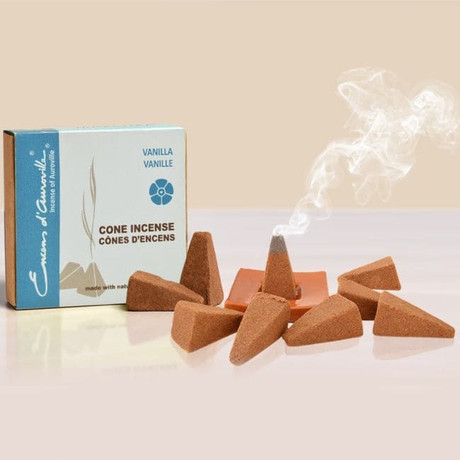 incenso ad Auroville Vaniglia Incenso 5x10 Coni|it