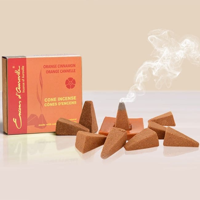 incenso ad Auroville Arancio Cannella Incenso 5x10 Coni|it