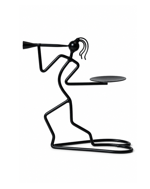 incenso ad Portacandele in Metallo Silhouette Musicista 23,5cm