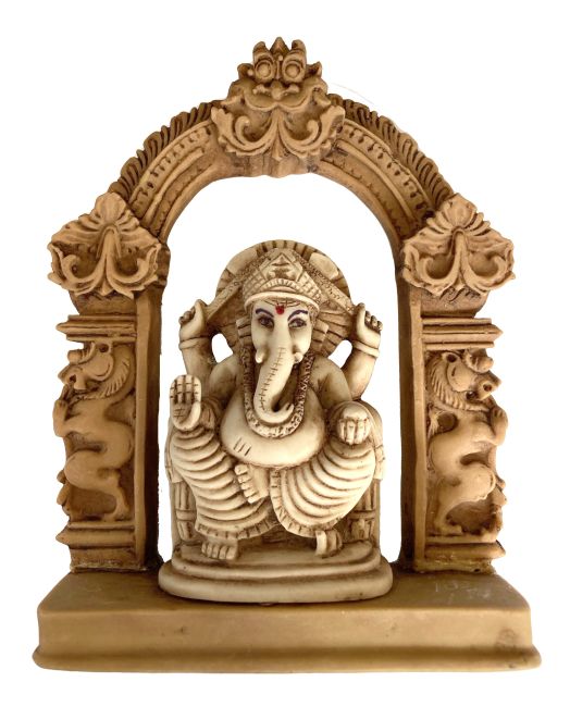 Ganesh in resina gialla 13cm