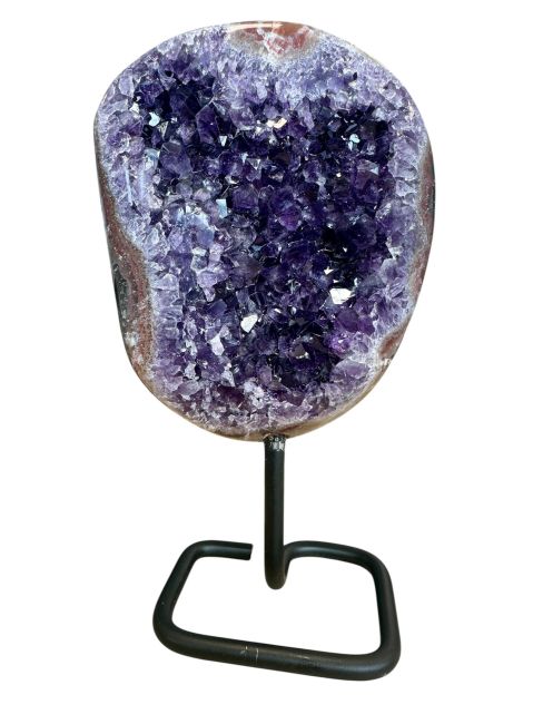 incenso ad Geode di ametista AA brasiliana su base da 1,9 kg