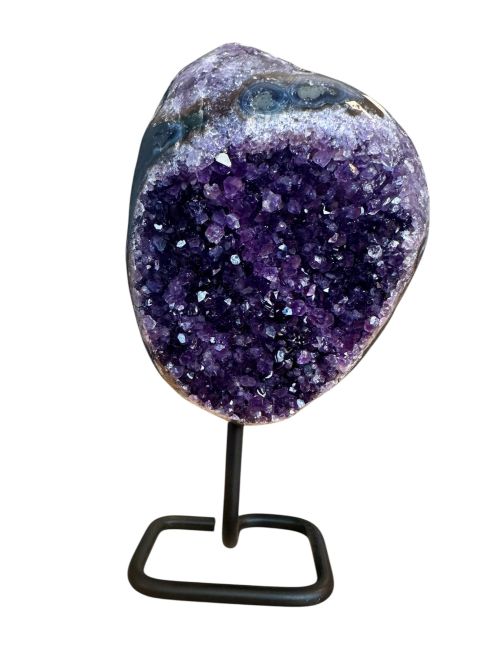 incenso ad Geode di ametista AA brasiliana su base da 2,6 kg