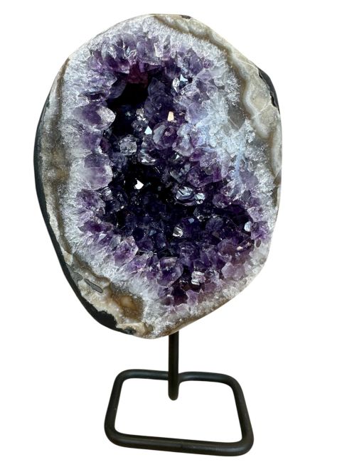 incenso ad Geode di ametista AA brasiliana su base da 4,06 kg
