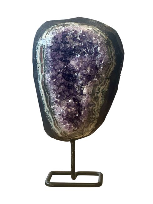 incenso ad Geode di ametista AA brasiliana su base da 4,6 kg