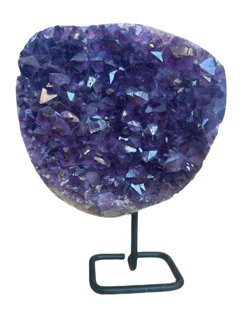 incenso ad Geode di ametista brasiliana AA su base 4,88 kg