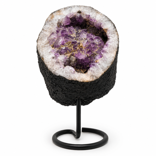 incenso ad Geode di ametista brasiliana A su base, 8,4 kg