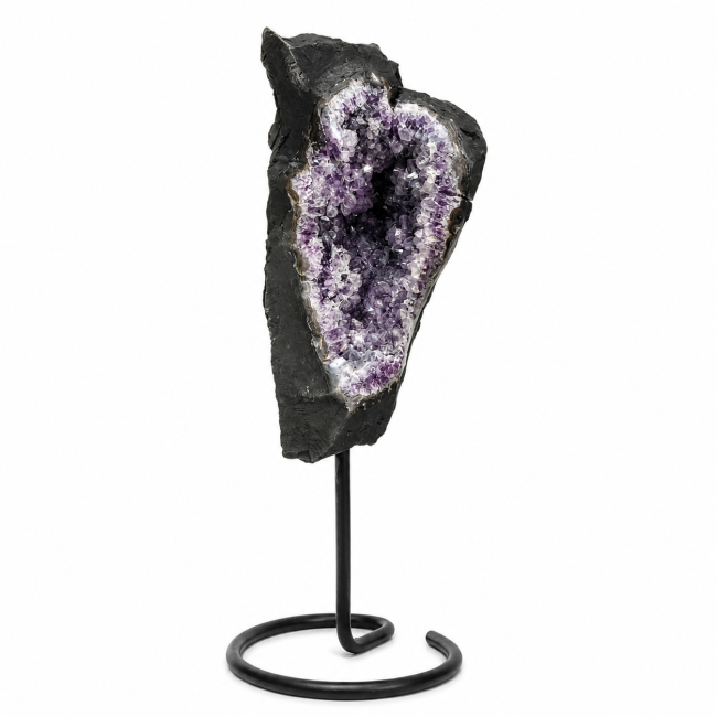 incenso ad Geode di ametista brasiliana A su base, 8,9 kg