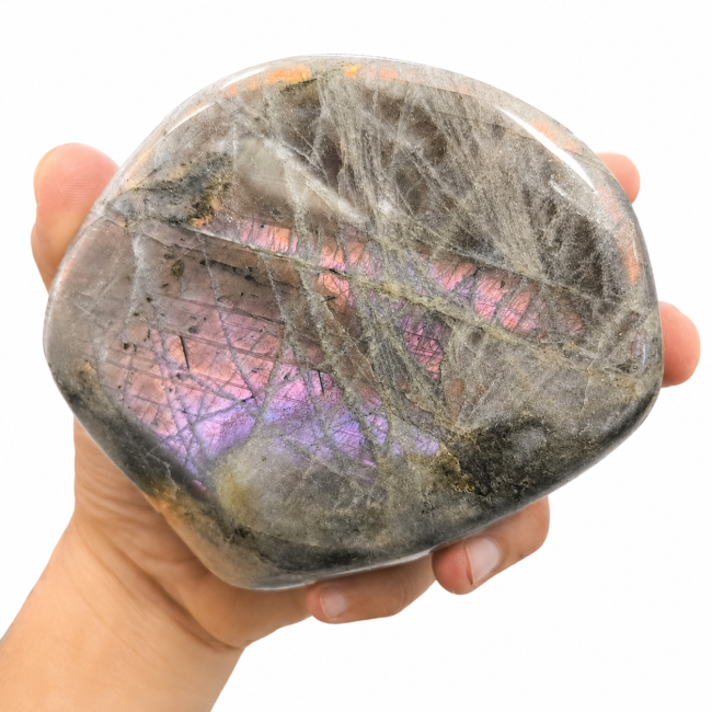 Blocco di labradorite lucidata, 1,240 kg