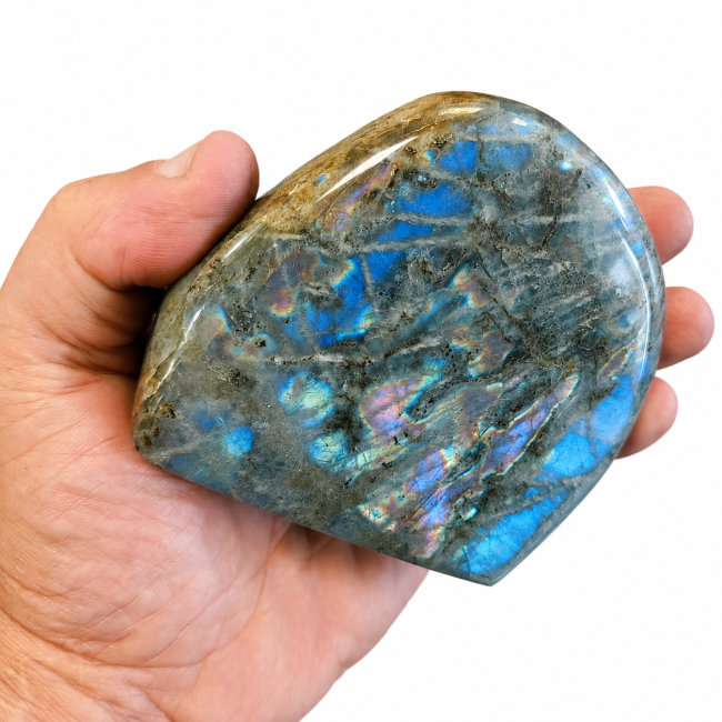 Blocco di labradorite lucidato da 0,590 kg