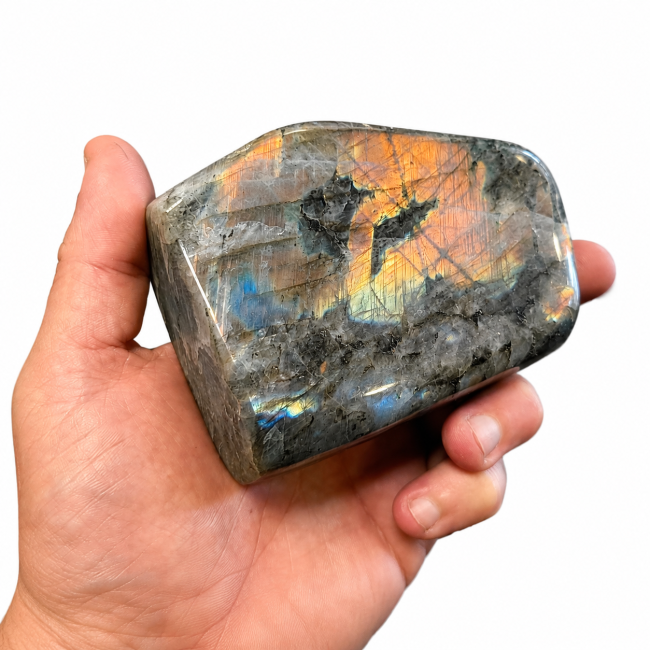 Blocco di labradorite lucidato da 0,620 kg