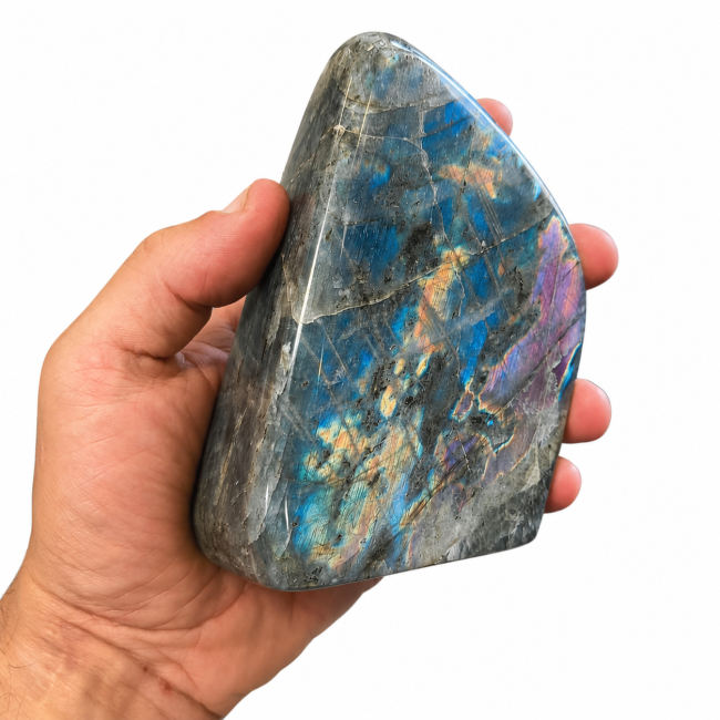 Blocco di labradorite lucidato da 0,930 kg