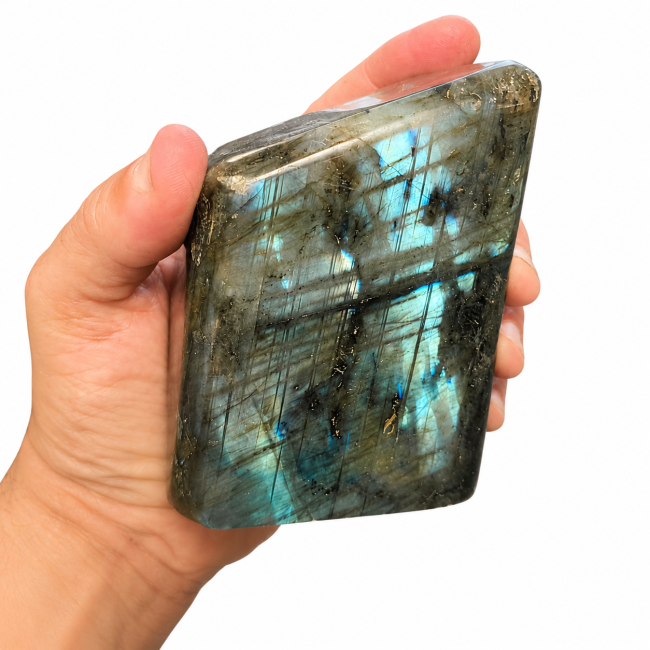 Blocco di labradorite lucidato da 0,950 kg