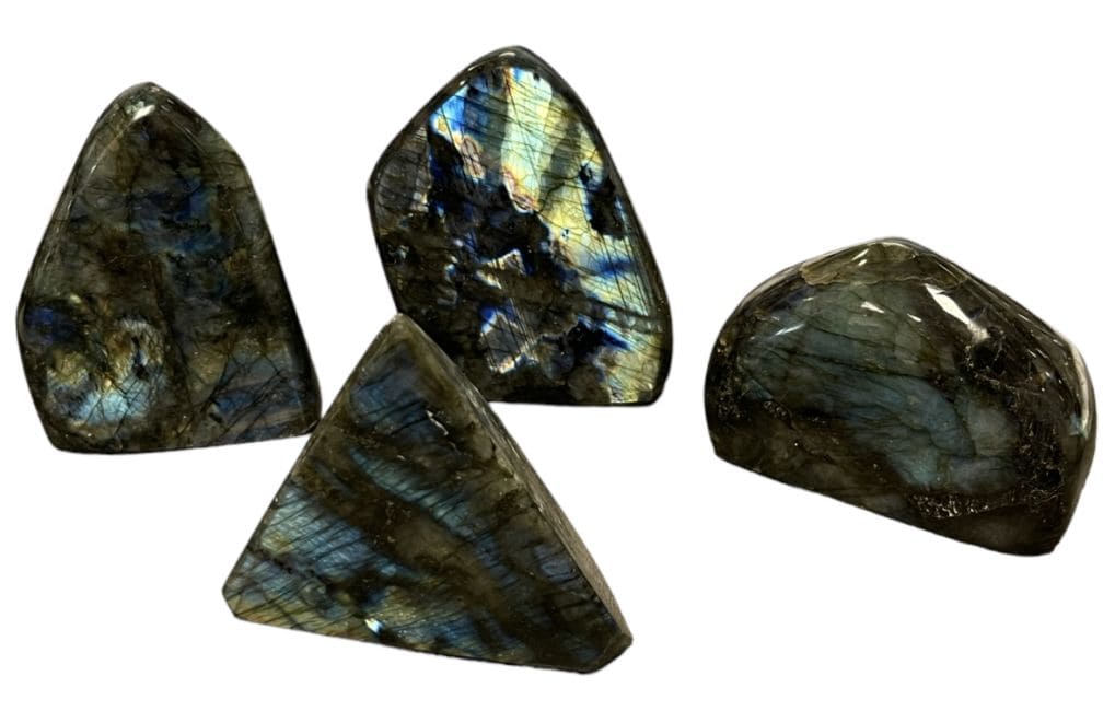 3 blocchi di labradorite lucidati 1,611 kg