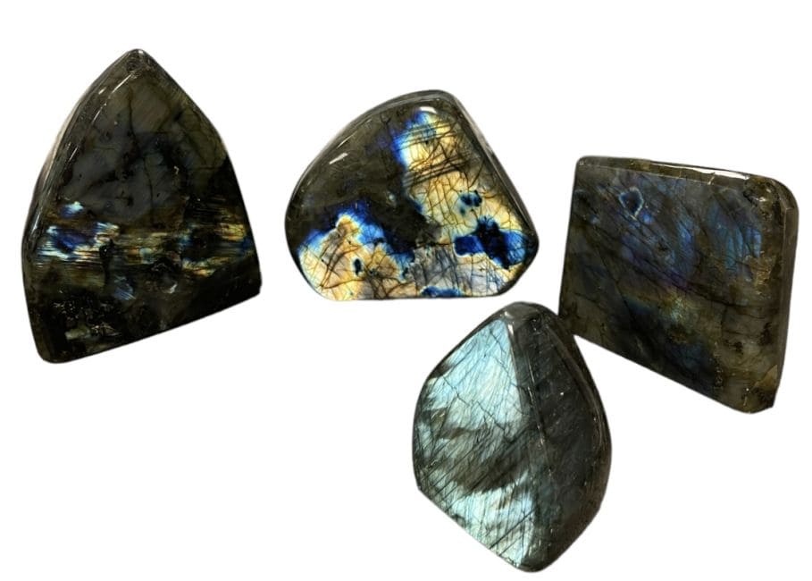 4 blocchi di labradorite lucidati 1,971 kg