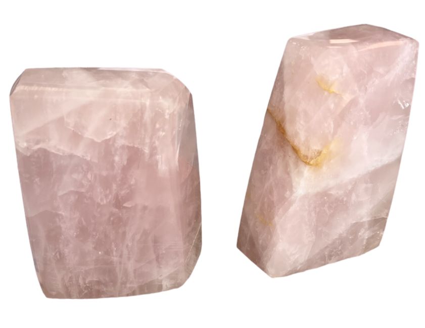 2 blocchi di quarzo rosa lucido 1,626 kg