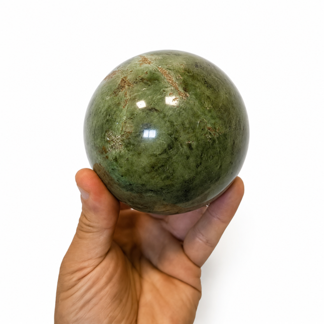 incenso ad Sfera in serpentino lucidato da 1,040 kg