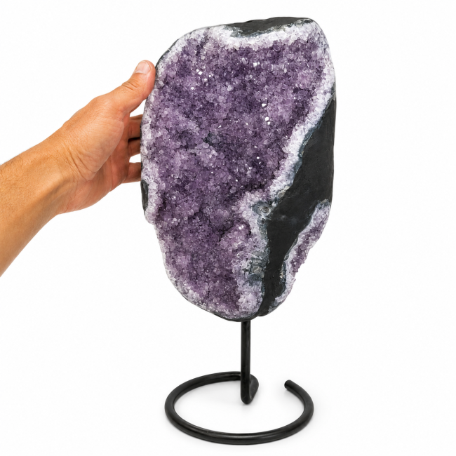 incenso ad Geode di ametista brasiliana A su base, 11,1 kg|it