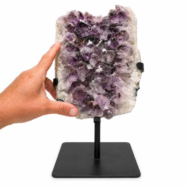 incenso ad Geode di ametista brasiliana A su base, 5,1 kg|it