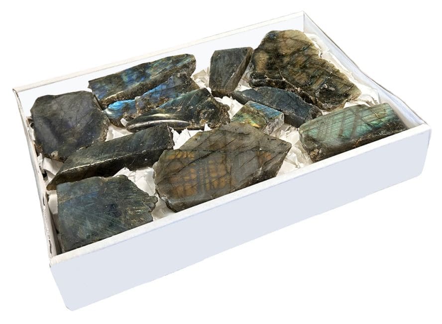 Confezione di Labradorite lucidate un lato 1400g