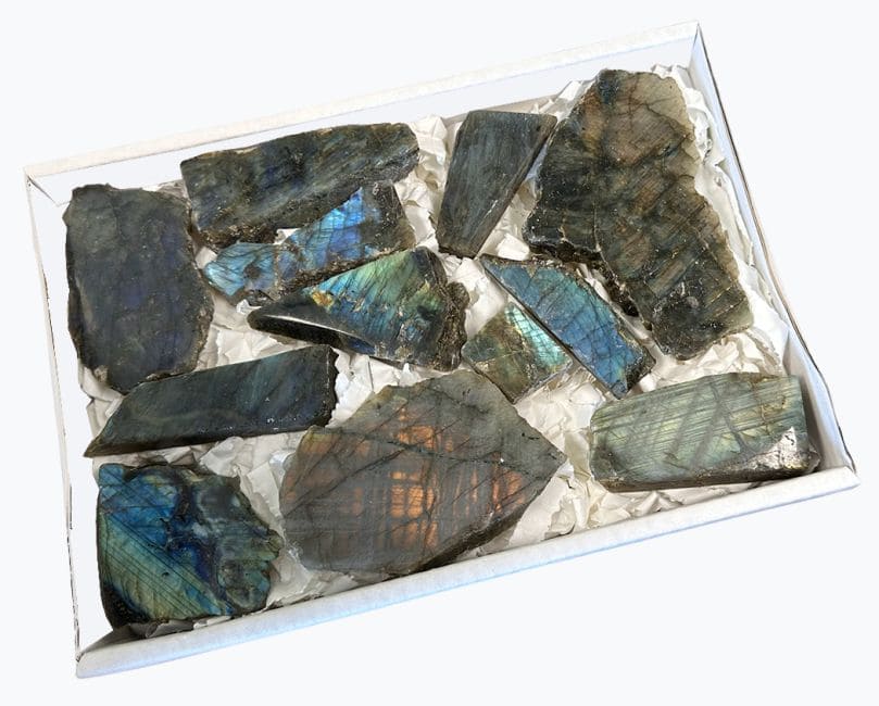 Confezione di Labradorite lucidate un lato 1400g